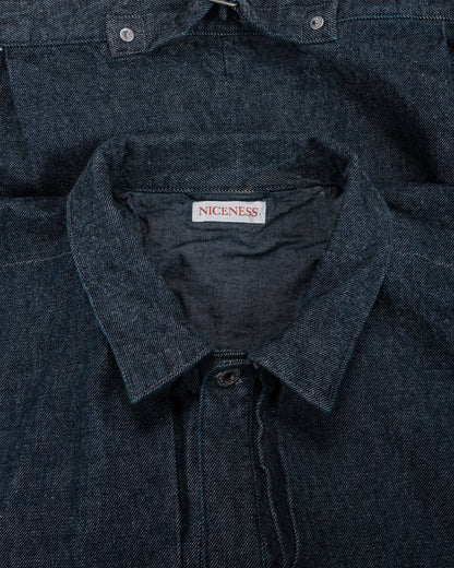 lost & found NICENESS NICENESS Thornhill Raw Denim Tracker Jacket Indigo
