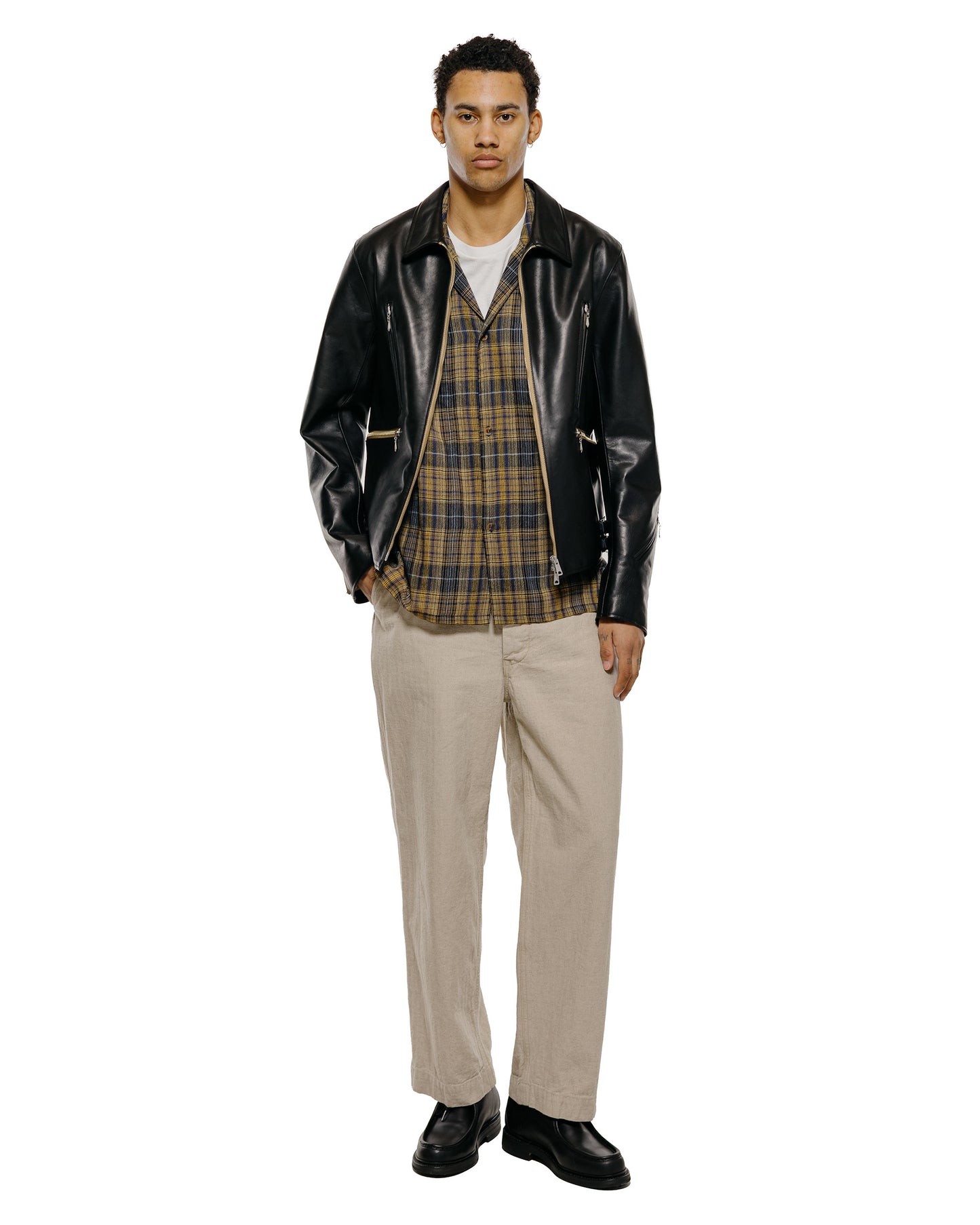lost & found NICENESS NICENESS L.Bliss Natural Herringbone Utility Pants