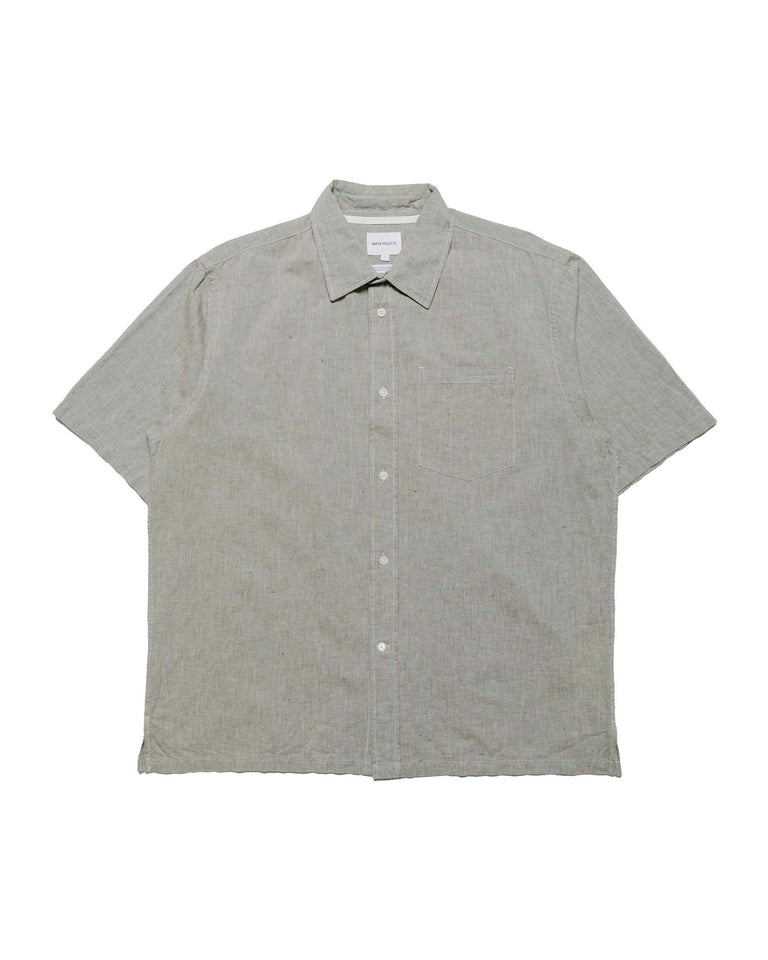 Norse Projects Ivan Relaxed Cotton Linen SS Shirt Ivy Green