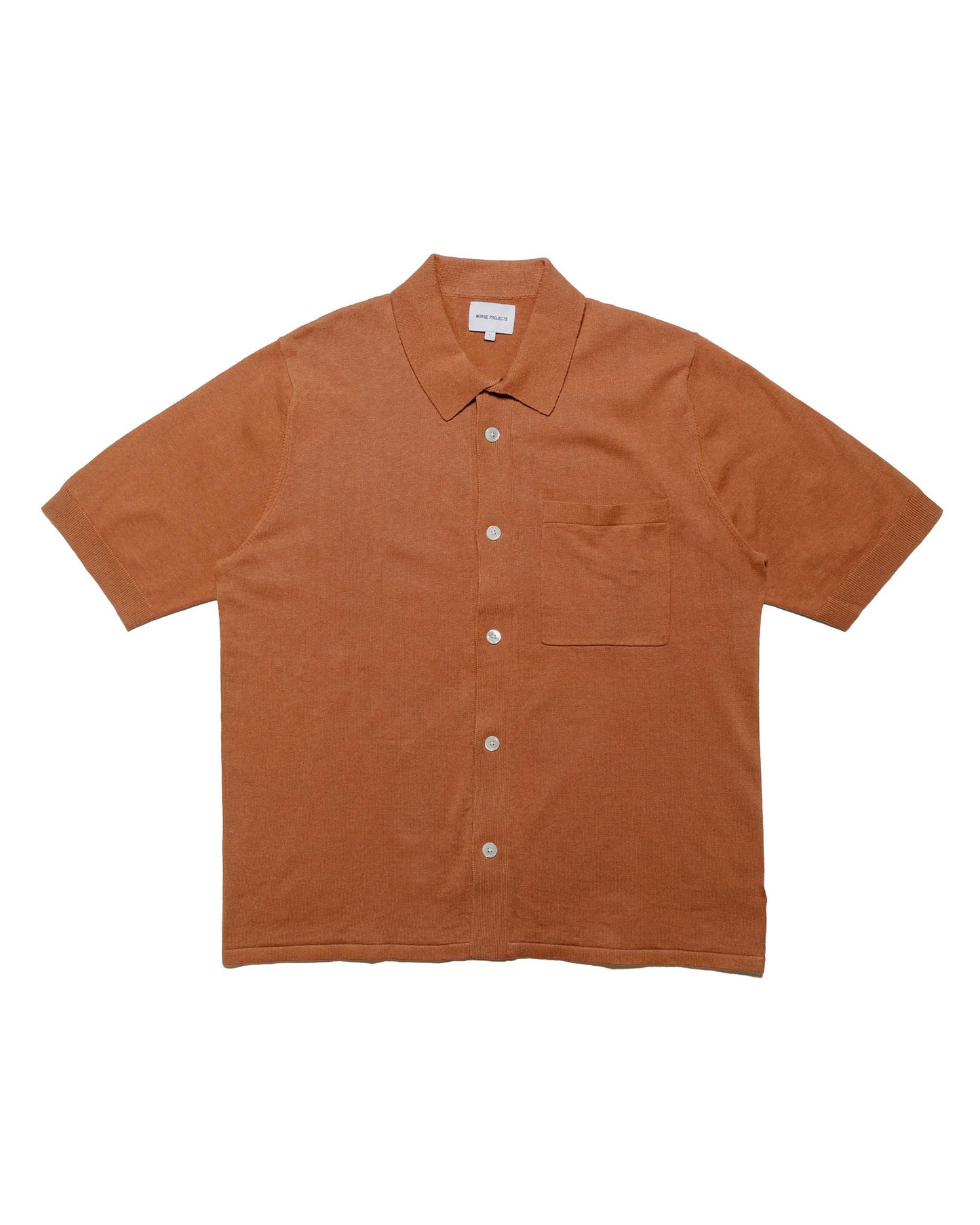 lost & found Norse Projects Norse Projects Rollo Cotton Linen SS Shirt Red Clay