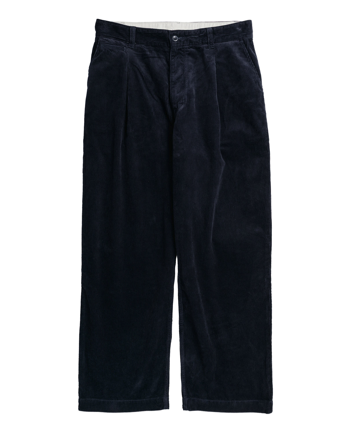 Norse Projects Volda Pleated Wide Wale Corduroy Trouser Dark Navy