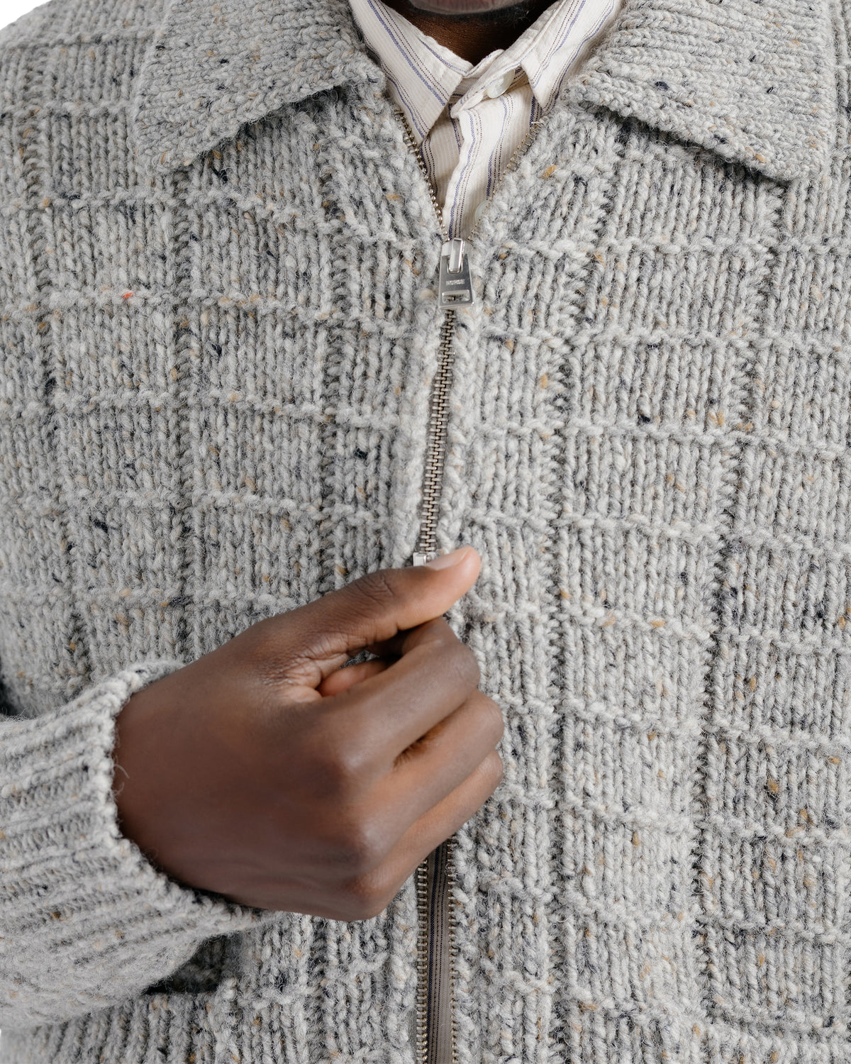 Norse Projects Aldrup Donegal Square Jacket Light Grey Melange