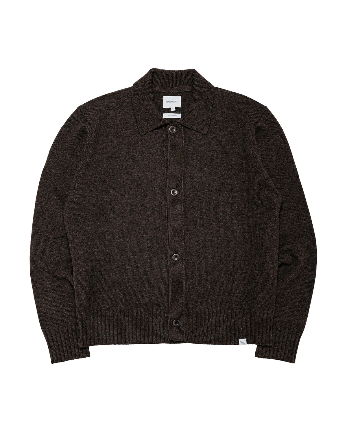 Norse Projects Aldrup Lambswool Cardigan Heathland Brown