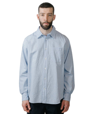 Norse Projects Algot Relaxed Cotton Linen Shirt Pale Blue model front