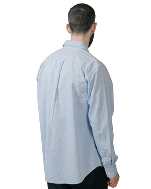 Norse Projects Algot Relaxed Cotton Linen Shirt Pale Blue model back