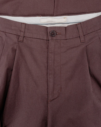 Norse Projects Benn Relaxed Twill Pleated Trouser Seal Brown