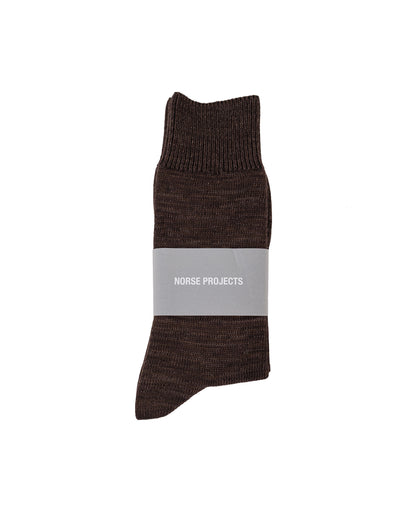 lost & found Norse Projects Norse Projects Bykle Heavy Cotton Twist Sock Delicioso Brown