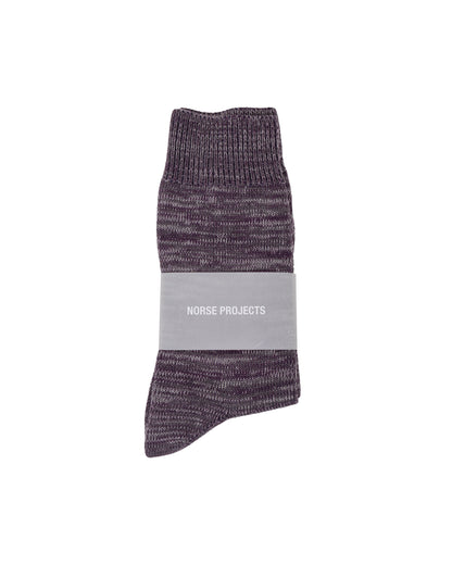 lost & found Norse Projects Norse Projects Bykle Heavy Cotton Twist Sock Vintage Violet