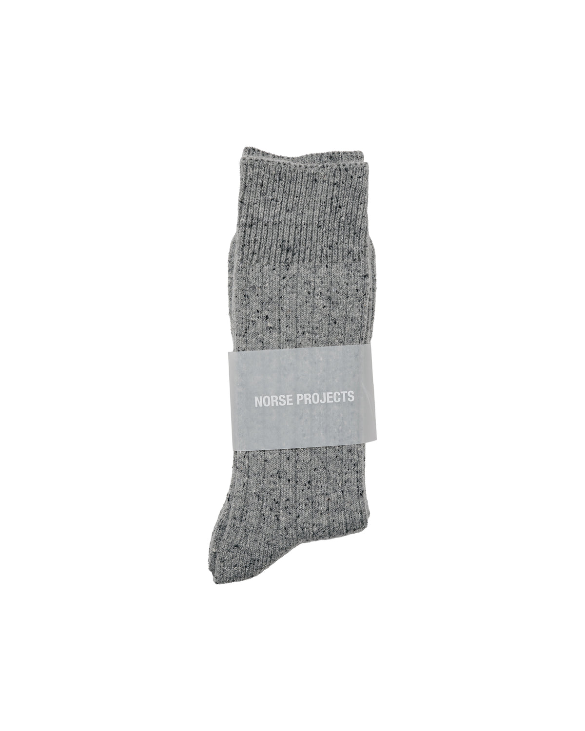 Norse Projects Bykle Neps Wool Rib Sock Grey Melange