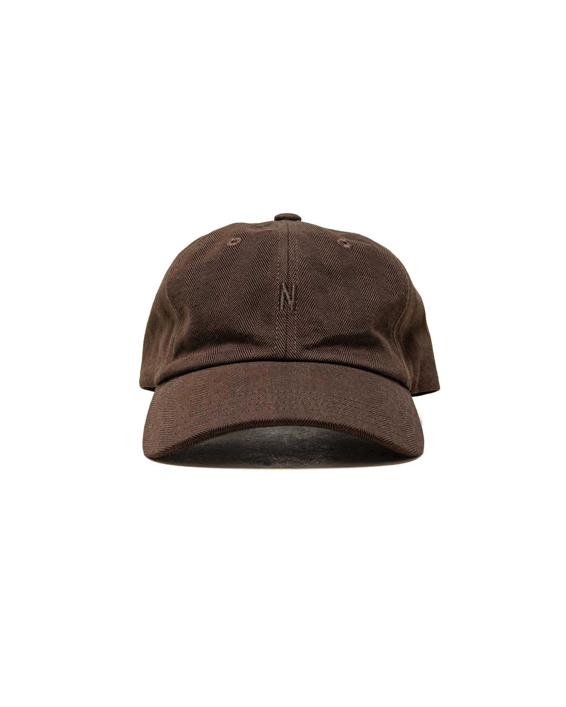 lost & found Norse Projects Norse Projects Cotton Wool Herringbone Twill 6-Panel Cap Delicioso Brown