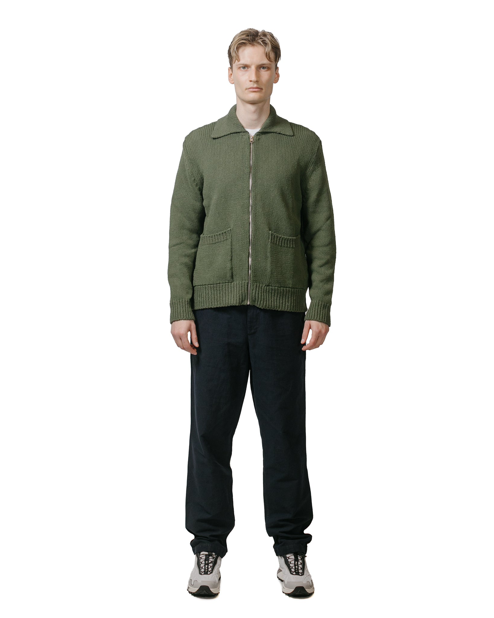 Norse Projects Erik Cotton Jacket Ivy Green model full