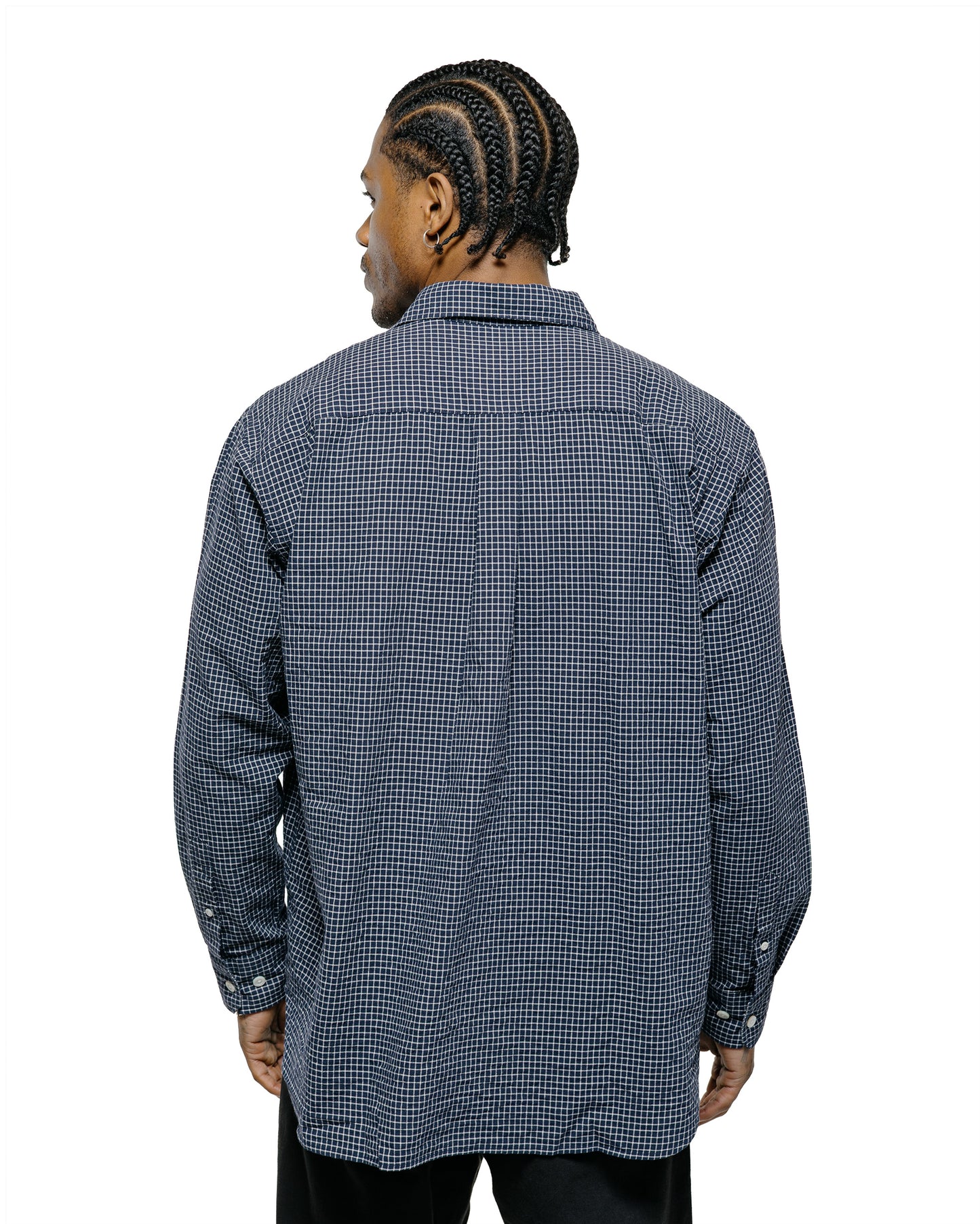 lost & found Norse Projects Norse Projects Espevik Check Oversized Shirt Dark Navy