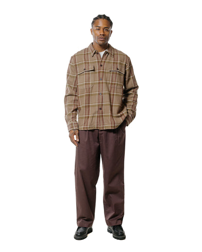 Norse Projects Hjalmer Heavy Twill Check Overshirt Walnut