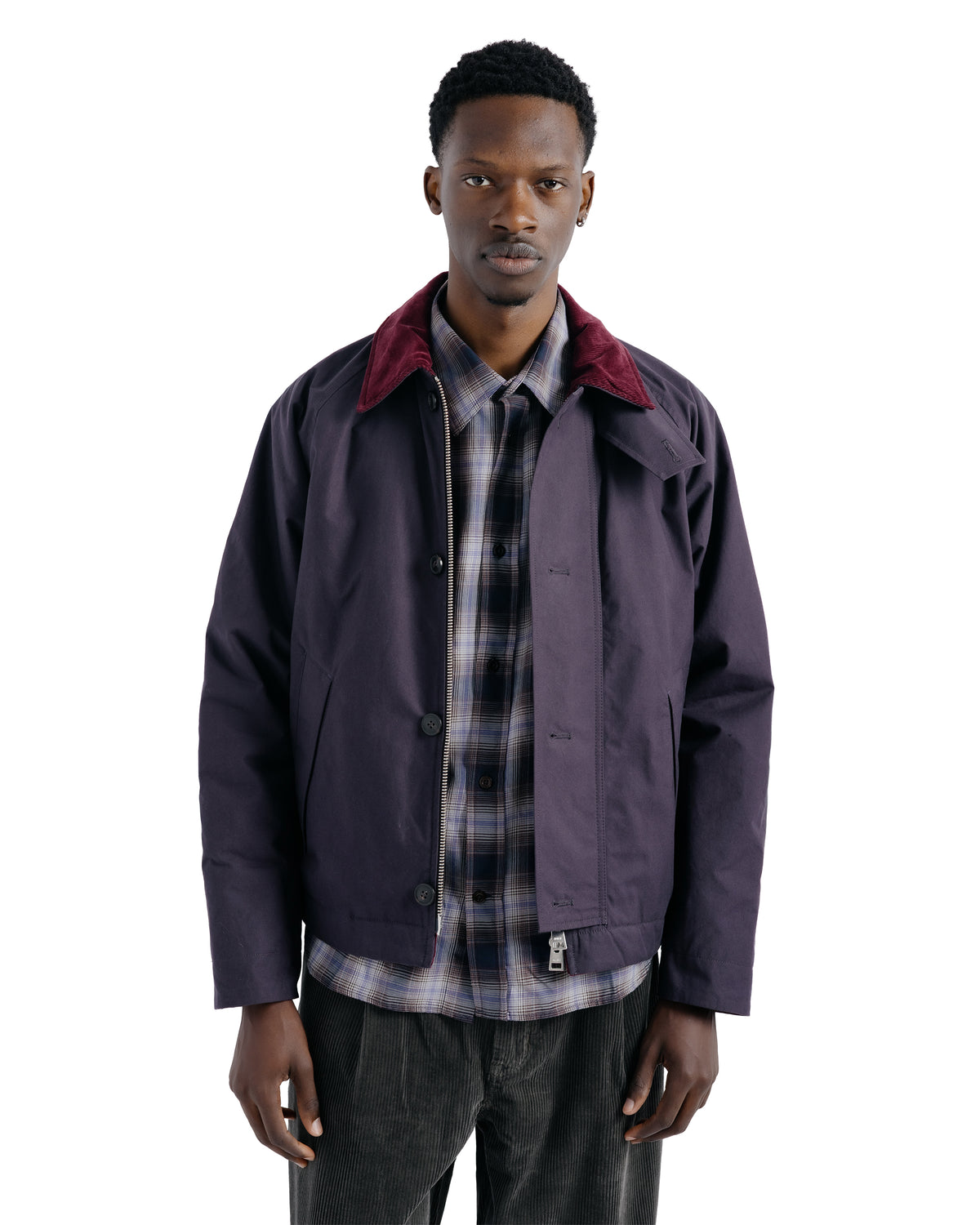 Norse Projects Holmen Wax Raglan Insulated Jacket Darkest Purple
