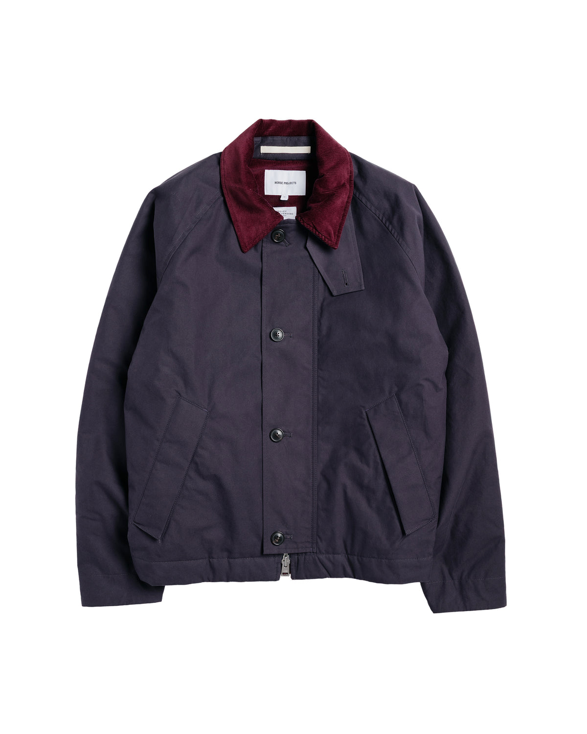 Norse Projects Holmen Wax Raglan Insulated Jacket Darkest Purple