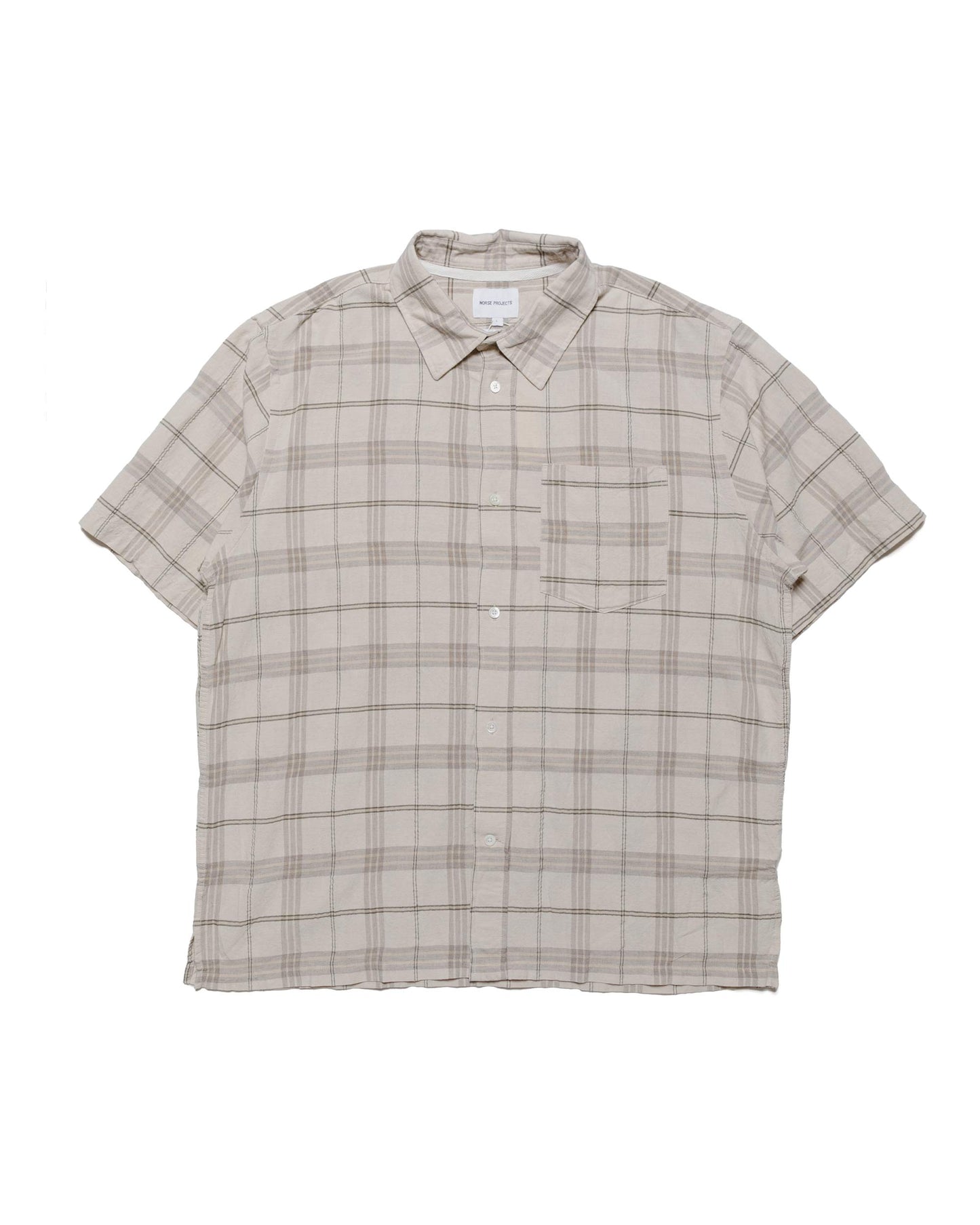 lost & found Norse Projects Norse Projects Ivan Relaxed Textured Check SS Shirt Oatmeal