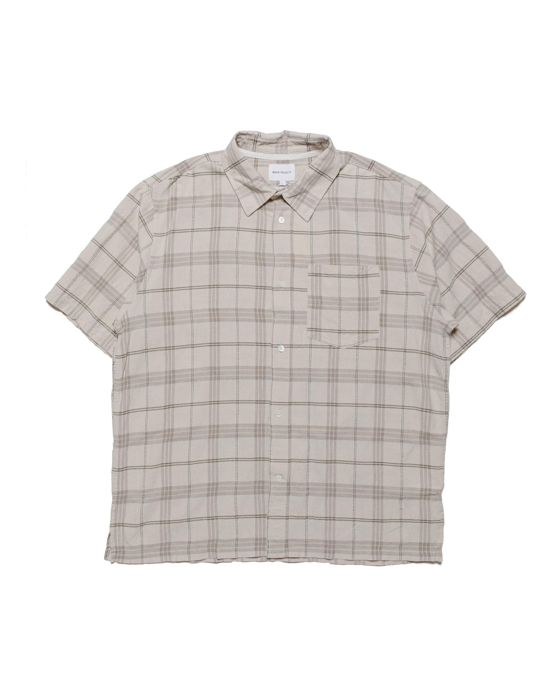lost & found Norse Projects Norse Projects Ivan Relaxed Textured Check SS Shirt Oatmeal