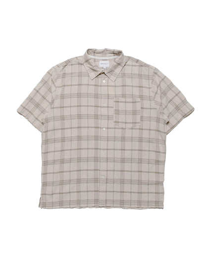 lost & found Norse Projects Norse Projects Ivan Relaxed Textured Check SS Shirt Oatmeal