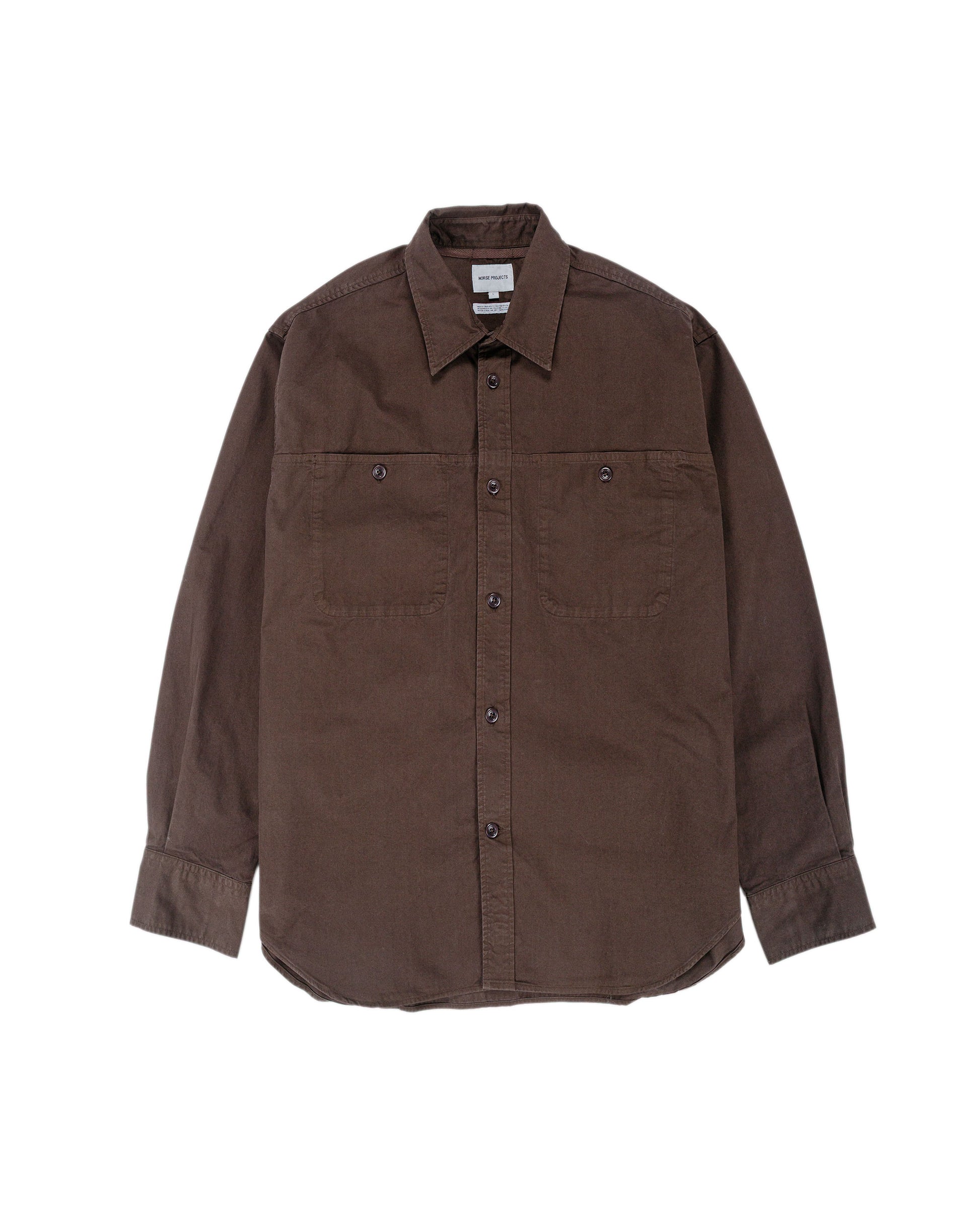 Norse Projects Julius Mineral Dyed Overshirt Shirt Espresso