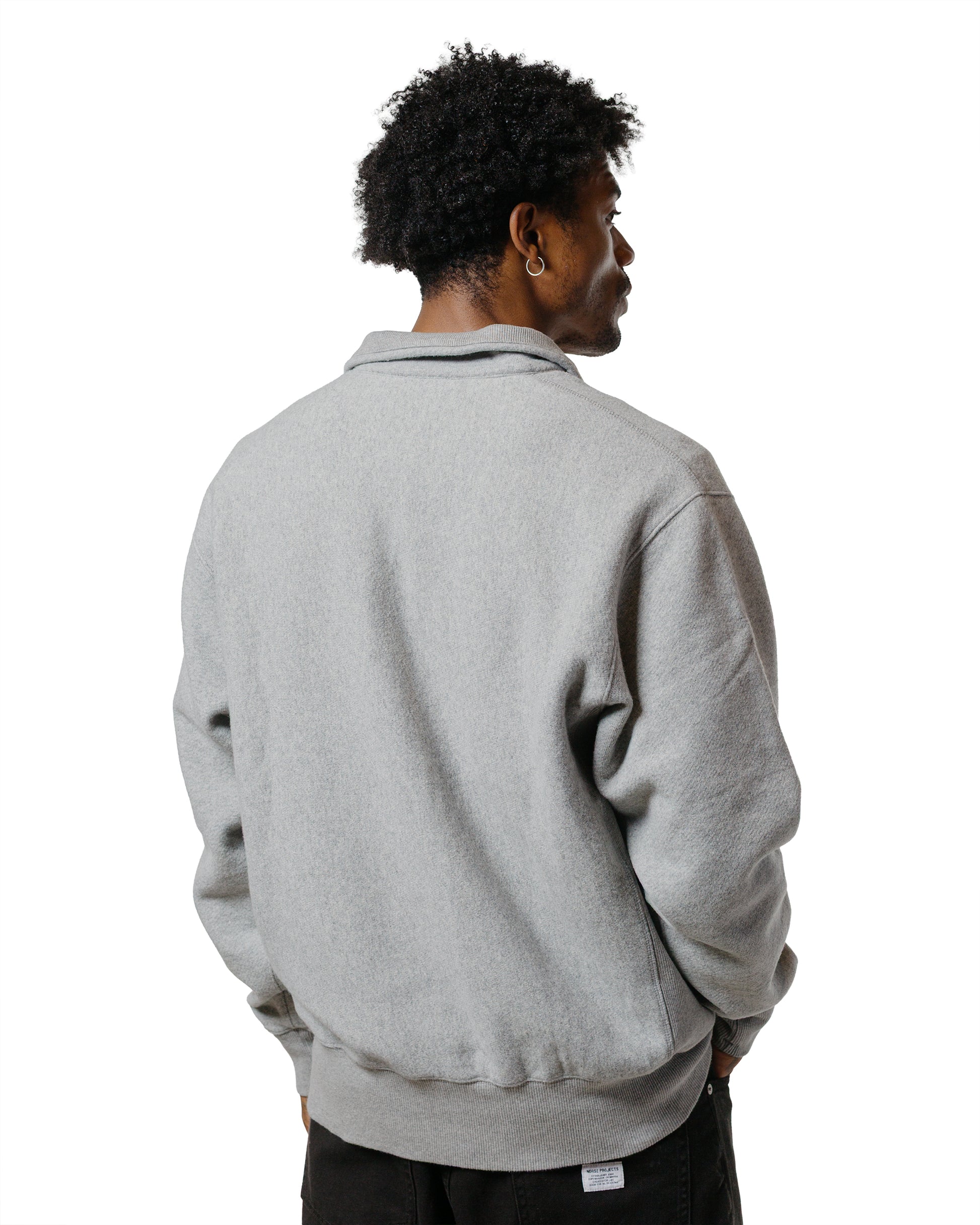 lost & found Norse Projects Norse Projects Ketel Relaxed Cotton Wool Half Zip Sweatshirt Grey Melange