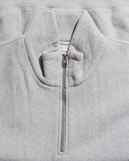 lost & found Norse Projects Norse Projects Ketel Relaxed Cotton Wool Half Zip Sweatshirt Grey Melange