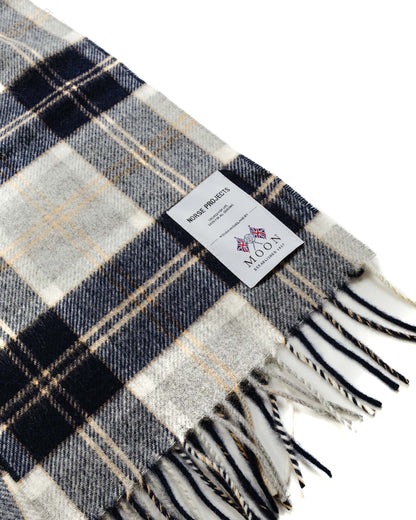 lost & found Norse Projects Norse Projects Moon Checked Lambswool Scarf Navy
