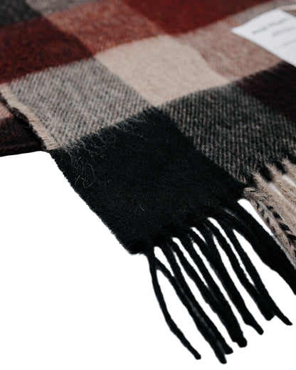 Norse Projects Moon Merino Lambswool Checked Scarf Espresso