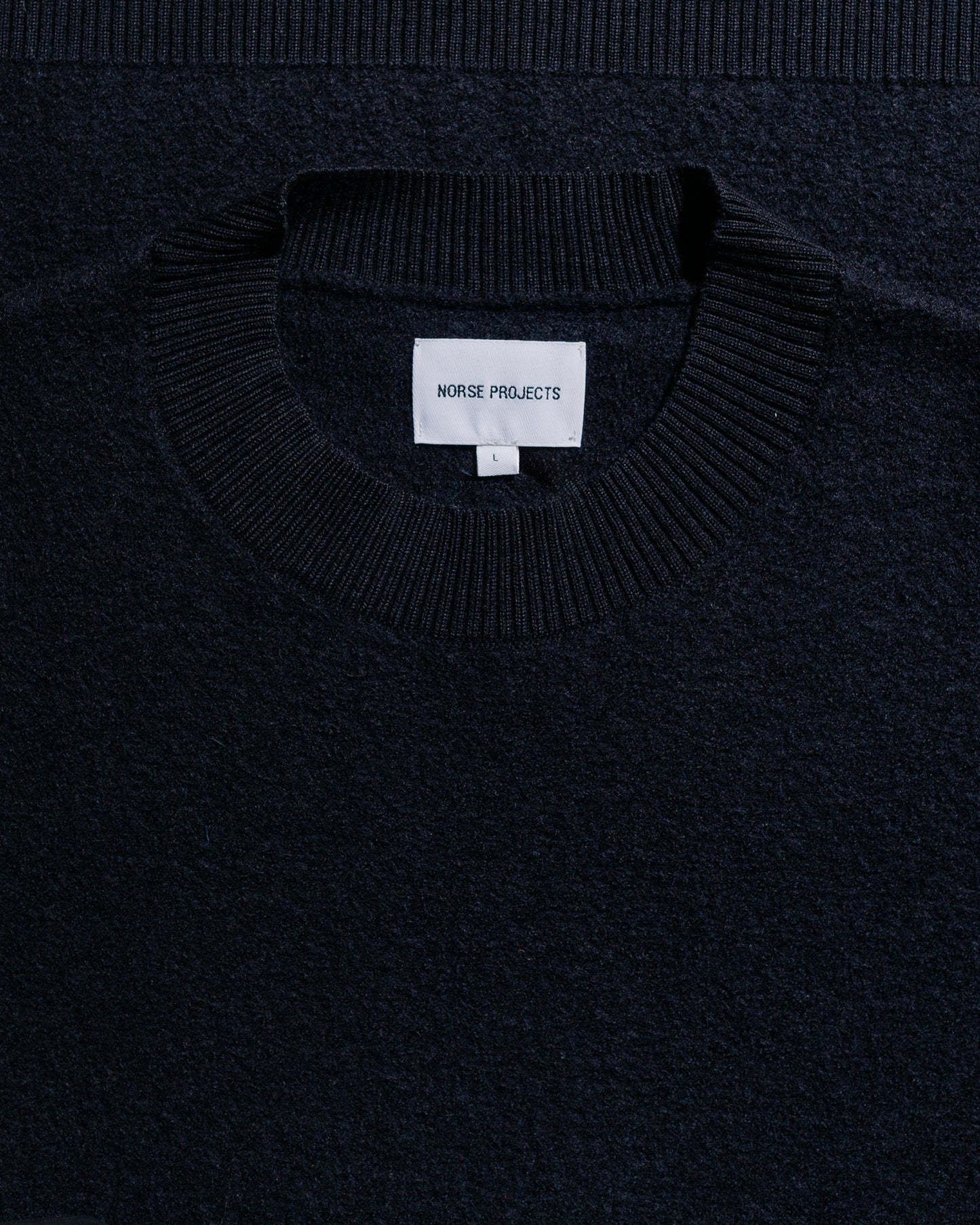 lost & found Norse Projects Norse Projects Rom Boiled Wool Crewneck Dark Navy