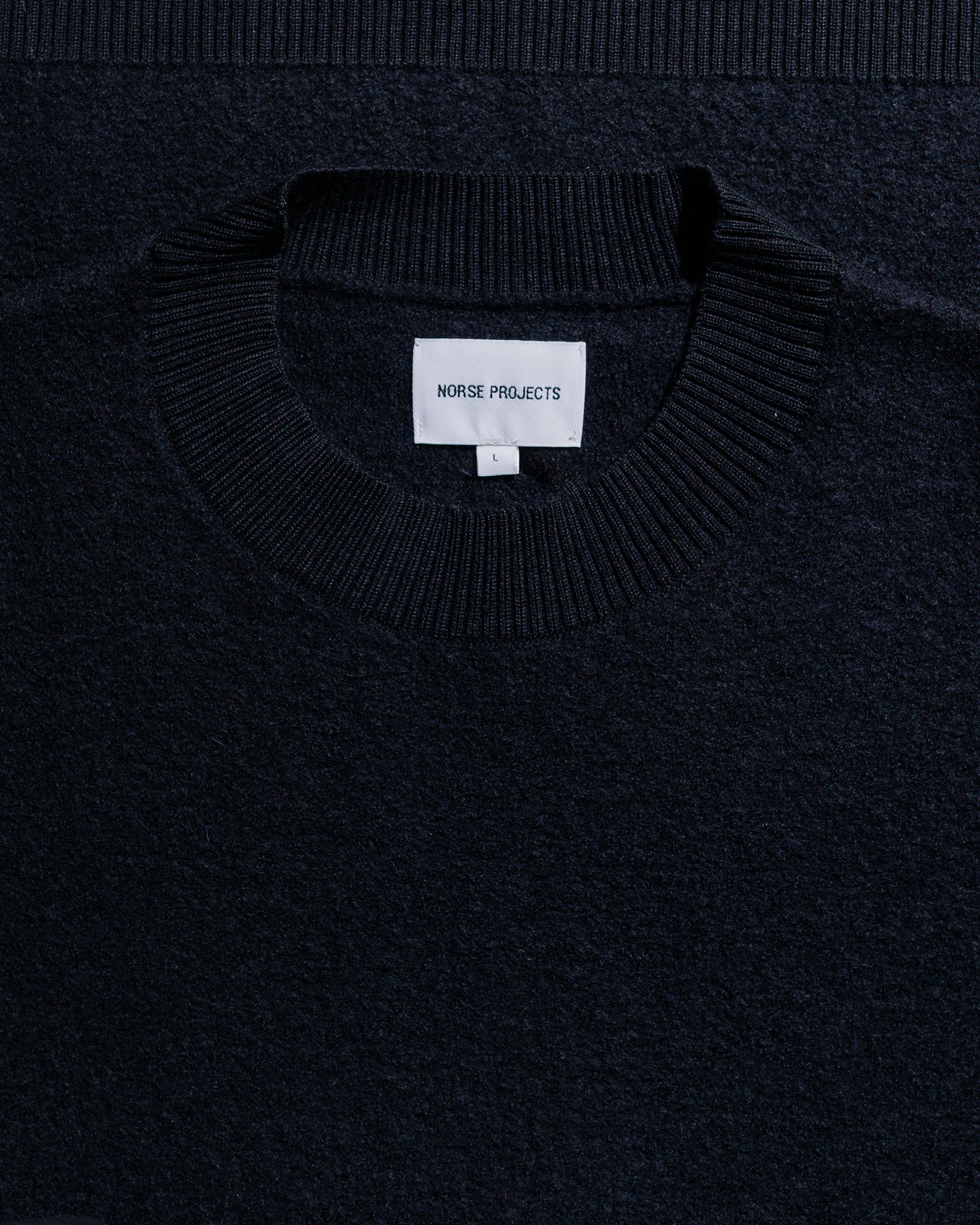 lost & found Norse Projects Norse Projects Rom Boiled Wool Crewneck Dark Navy