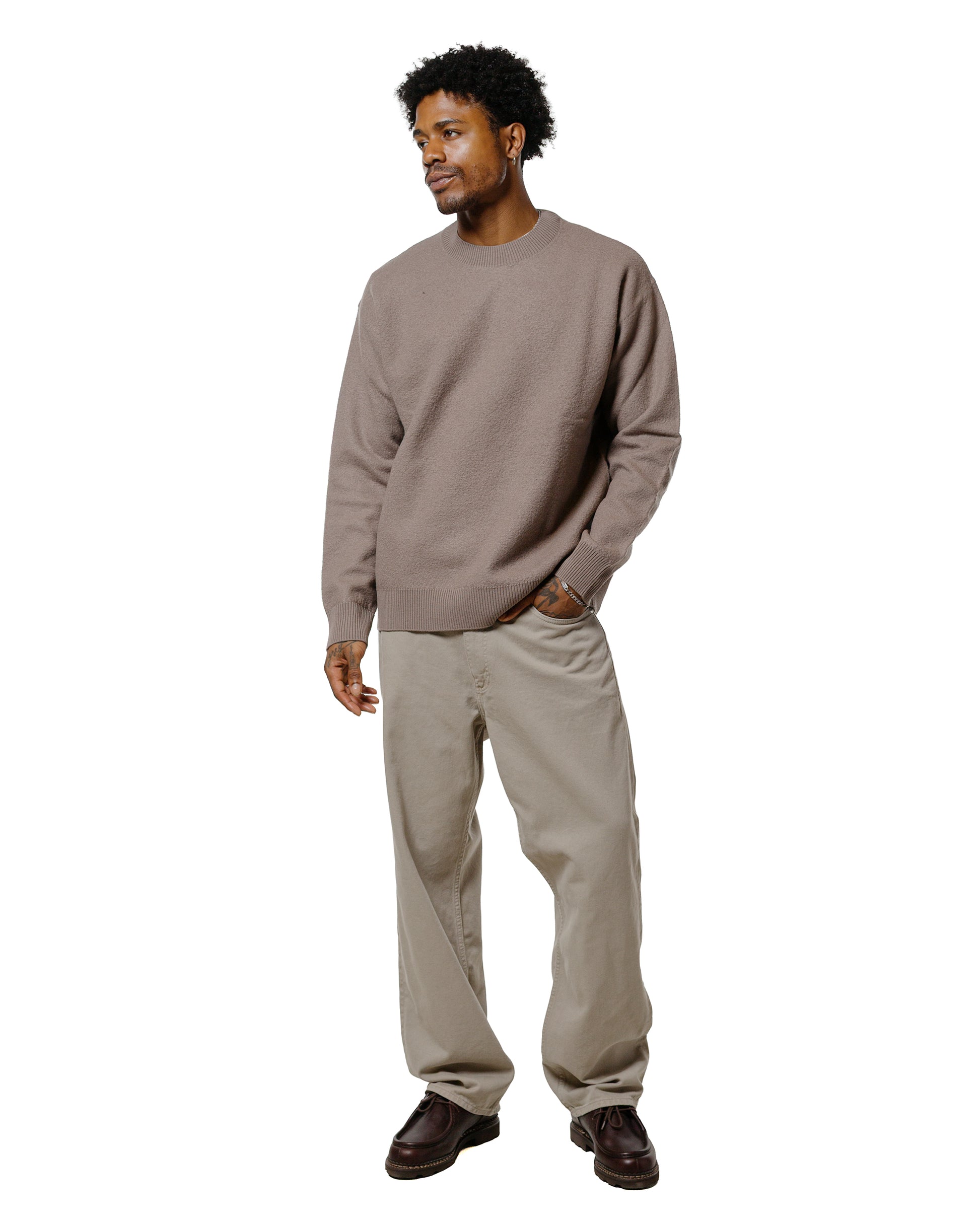 lost & found Norse Projects Norse Projects Rom Boiled Wool Crewneck Walnut