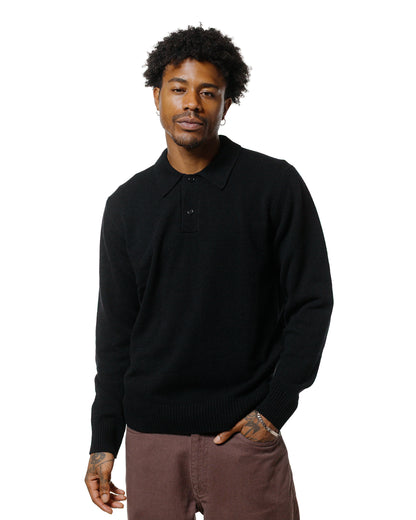 lost & found Norse Projects Norse Projects Standard Merino Lambswool Polo Black