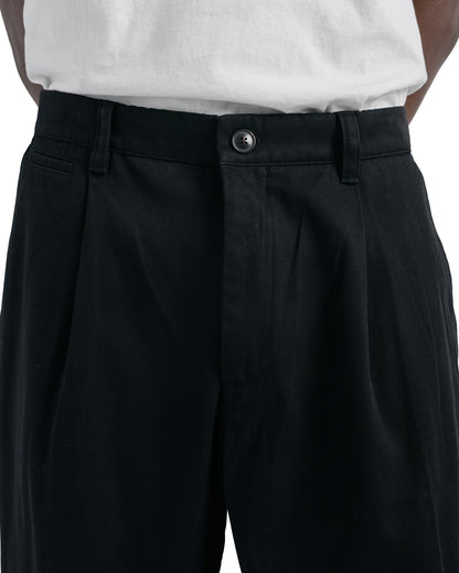 Norse Projects Volda Pleated Cotton Twill Trouser Black