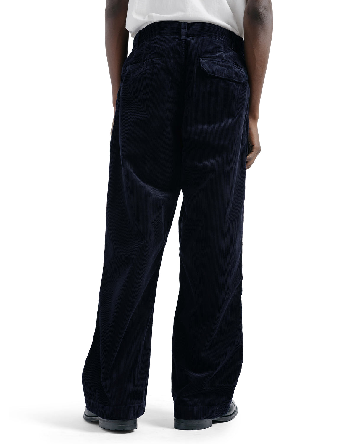 Norse Projects Volda Pleated Wide Wale Corduroy Trouser Dark Navy