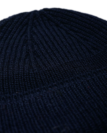 Norse Projects Wool Cotton Rib Beanie Dark Navy