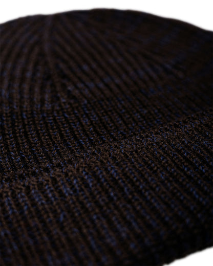 Norse Projects Wool Cotton Rib Beanie Darkest Purple