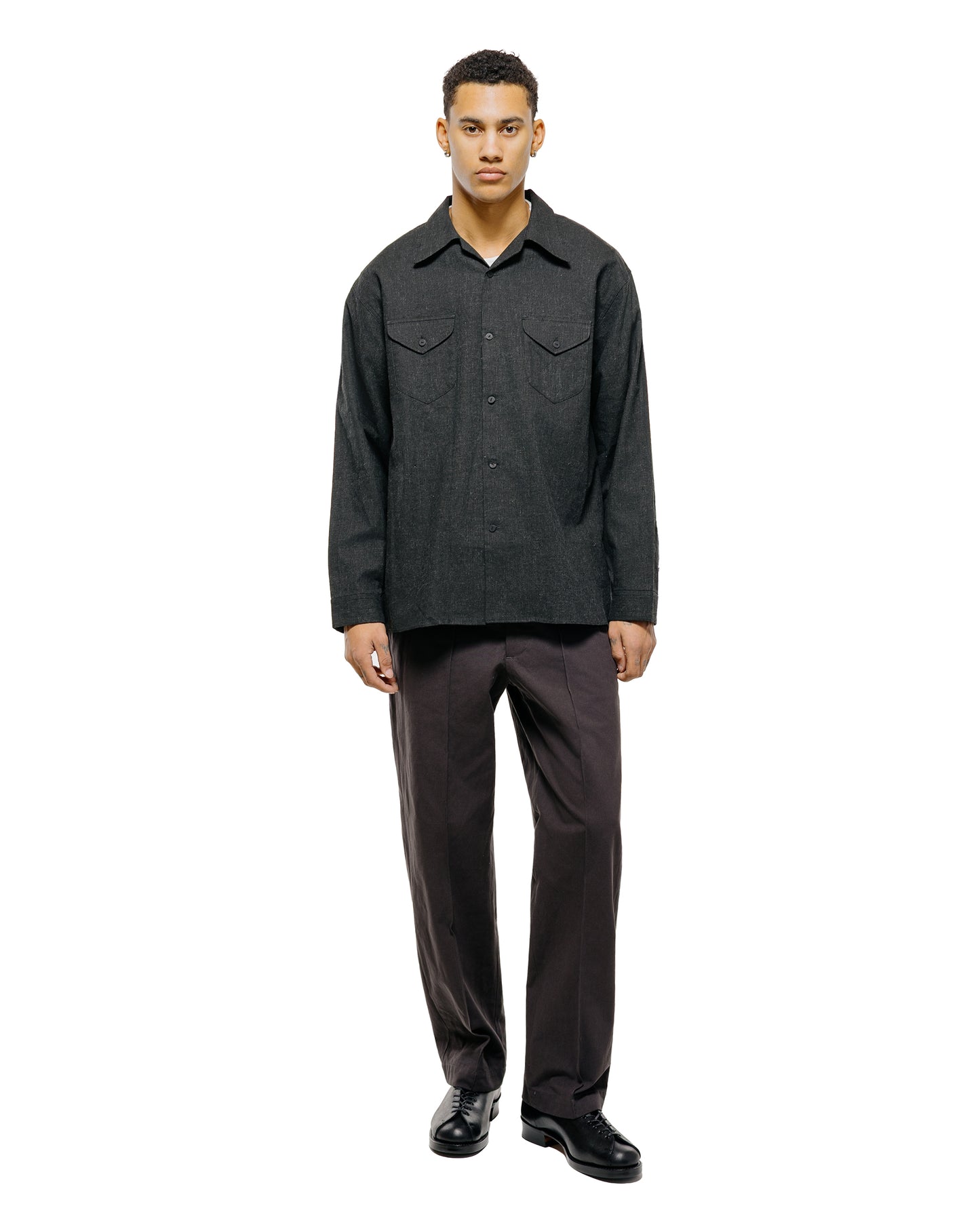 lost & found Old Joe Old Joe Front Tuck Army Trouser Black