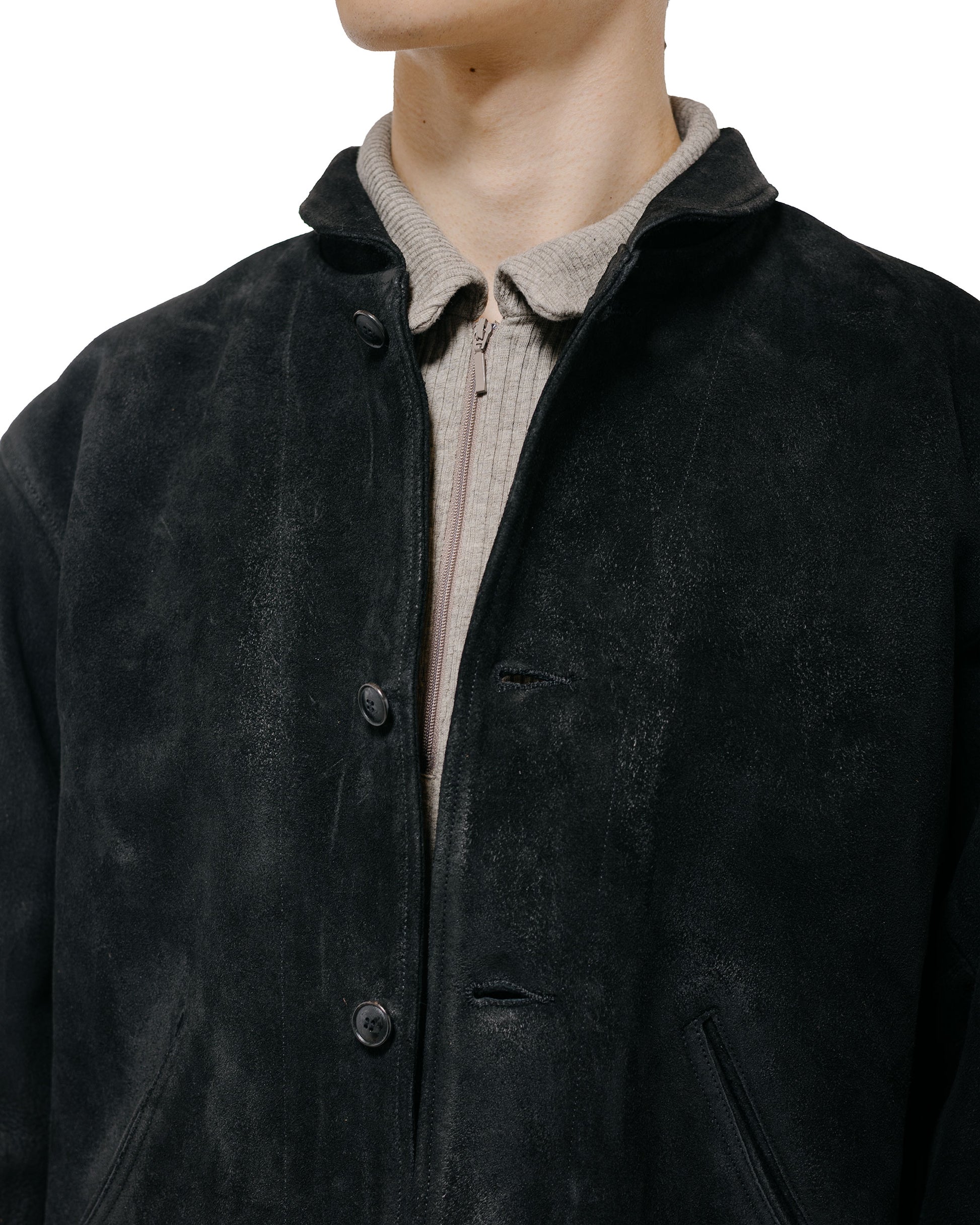 Old Joe Patina Horse-Hide Cossack Jacket Rough Out Patina Black