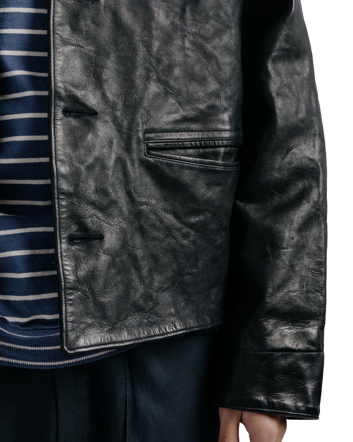 Old Joe Patina Horse-Hide Pinkerton Jacket Patina Black