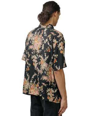 Our Legacy Elder Shirt Shortsleeve Black Floral Tapestry Print model back