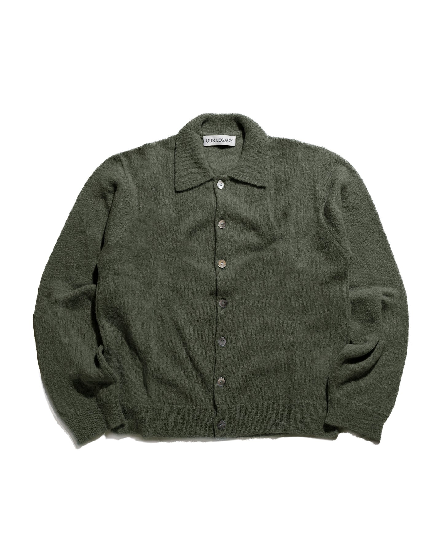 lost & found Our Legacy Our Legacy Evening Polo Moss Green Fuzzy Alpaca