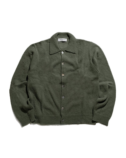 lost & found Our Legacy Our Legacy Evening Polo Moss Green Fuzzy Alpaca