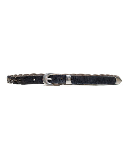 Our Legacy 2CM Braided Belt Soft Coal Torn Bovine