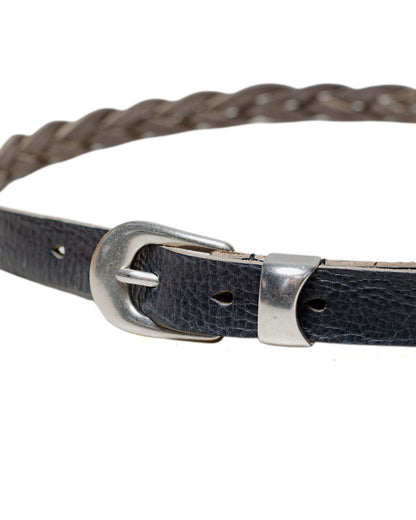 Our Legacy 2CM Braided Belt Soft Coal Torn Bovine