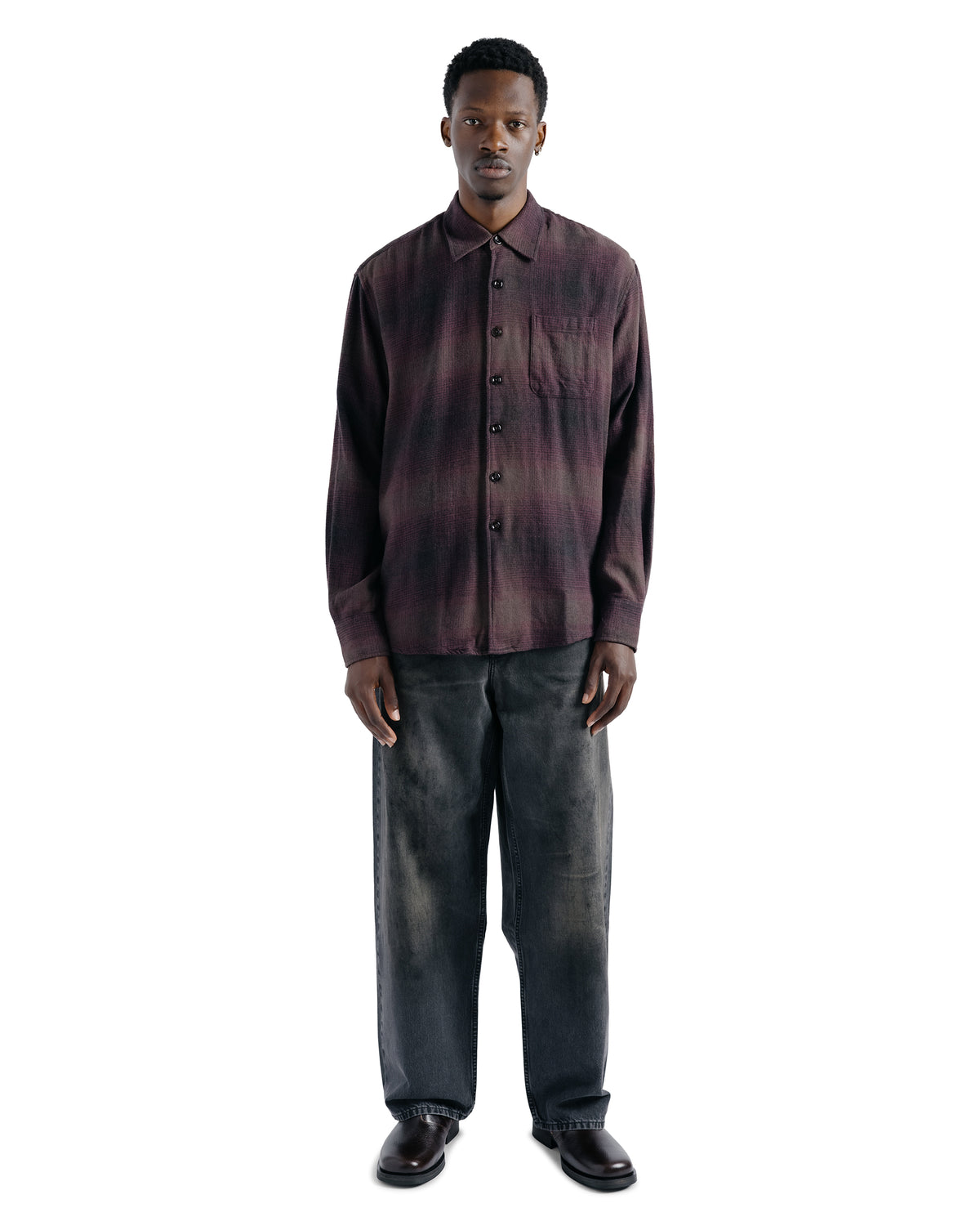 Our Legacy Above Shirt Cordial Dusk Check Grain Weave