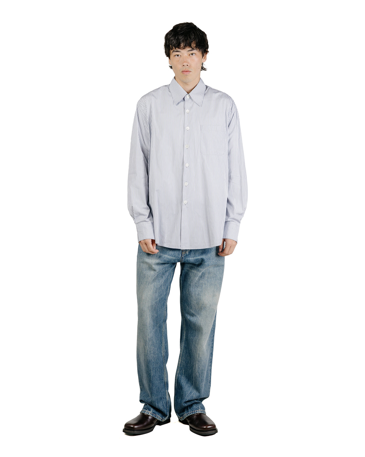 lost & found Our Legacy Our Legacy Above Shirt Faubourg Stripe Super Poplin