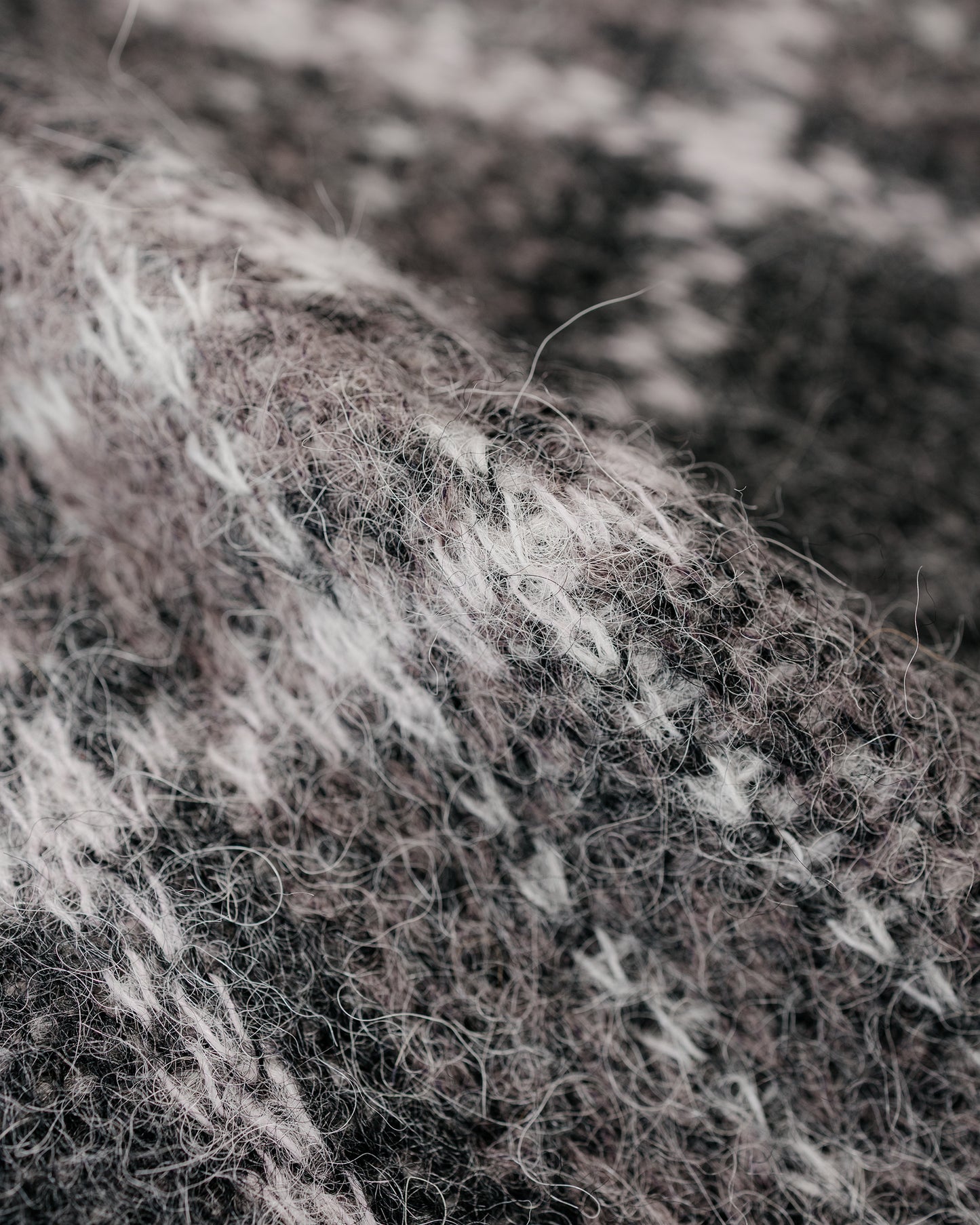 Our Legacy Beanie Grand Check Fuzzy Alpaca
