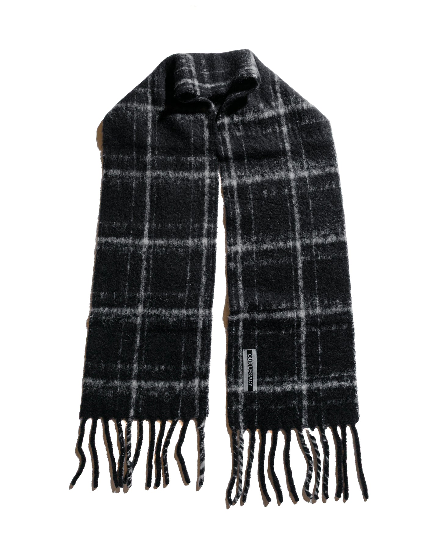lost & found Our Legacy Our Legacy Estate Scarf Black Fuzzy Alpaca Check