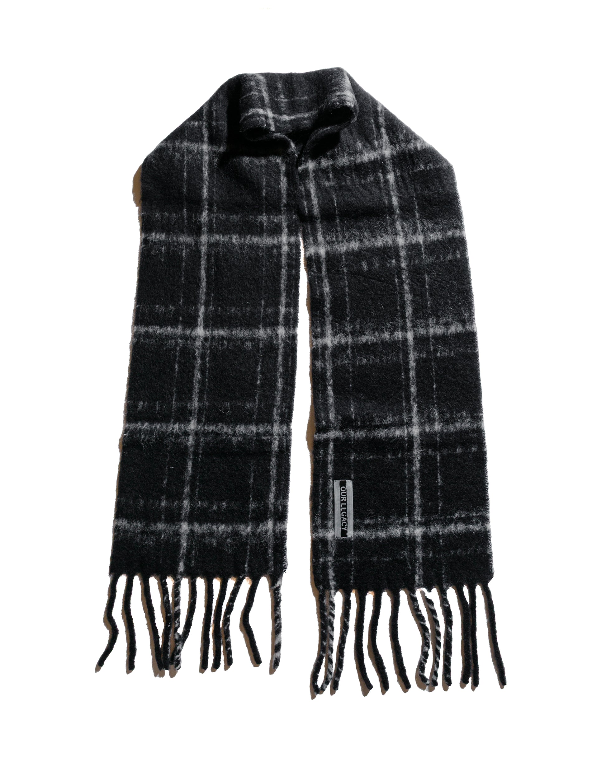 lost & found Our Legacy Our Legacy Estate Scarf Black Fuzzy Alpaca Check