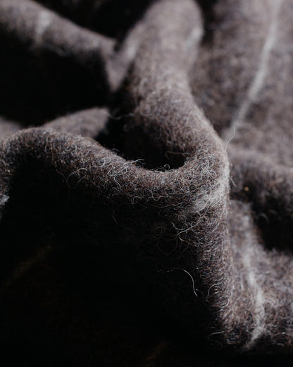 lost & found Our Legacy Our Legacy Estate Scarf Brown Pinstripe Fuzzy Alpaca
