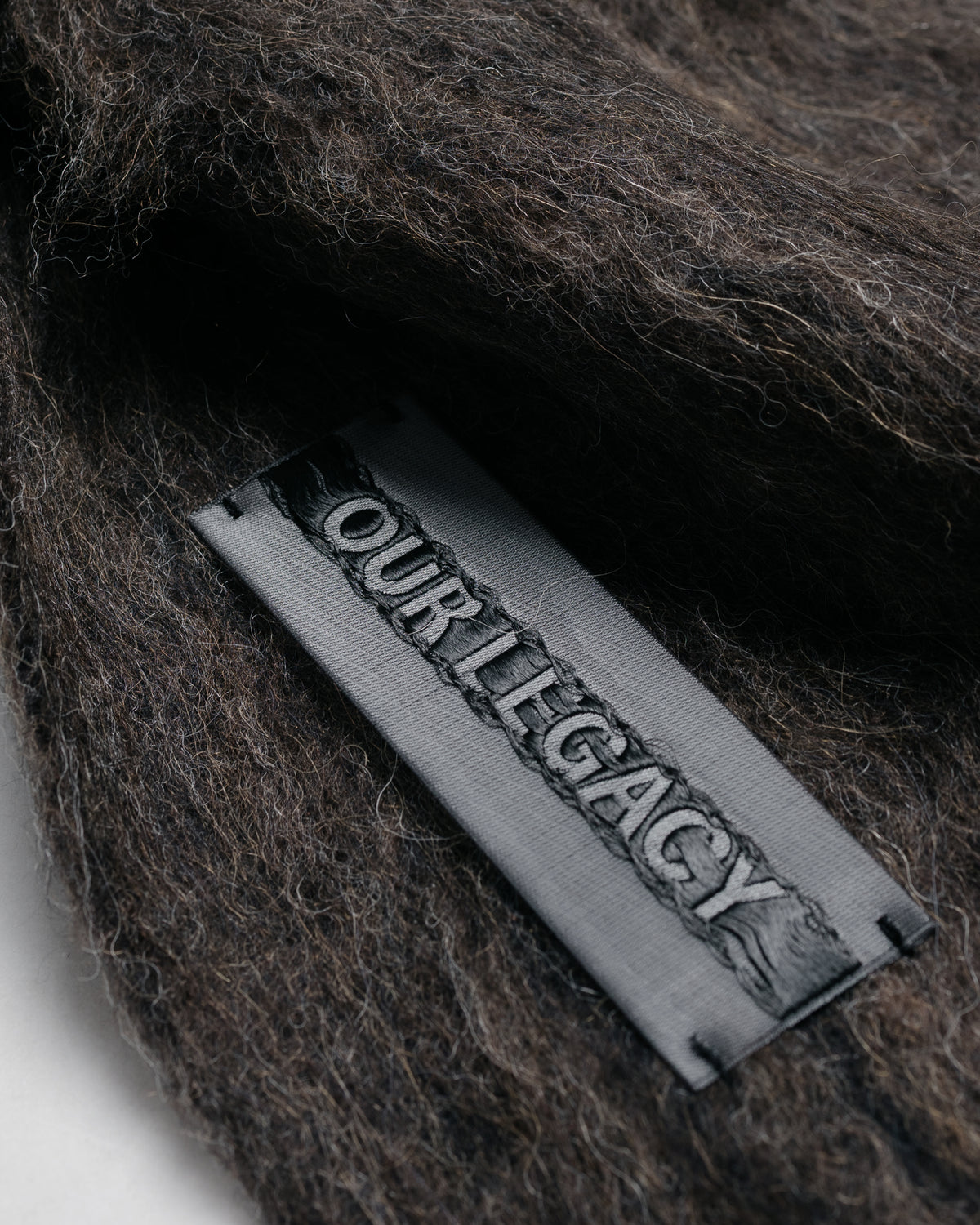 Our Legacy Estate Scarf Choco Pressed Wave Alpaca
